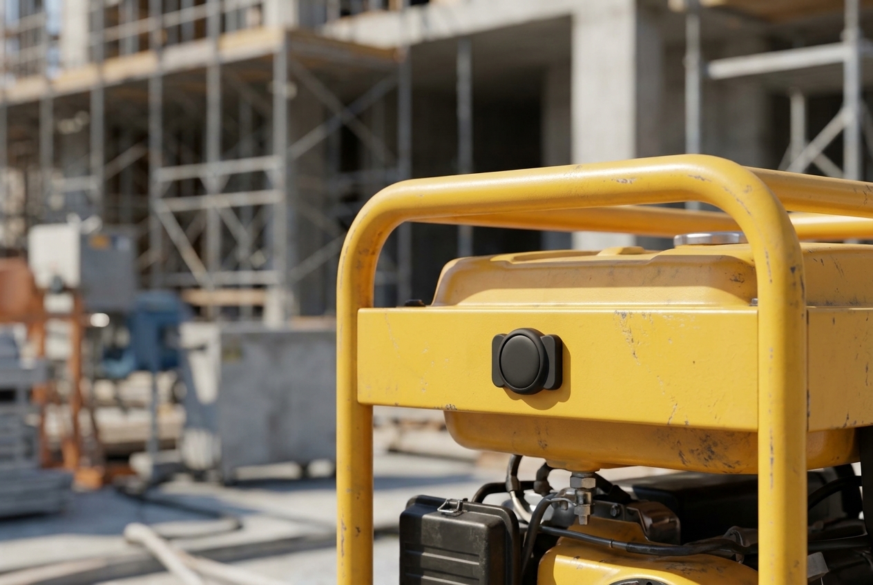 Tracksy magnetic tracker attached to the frame of a portable generator
