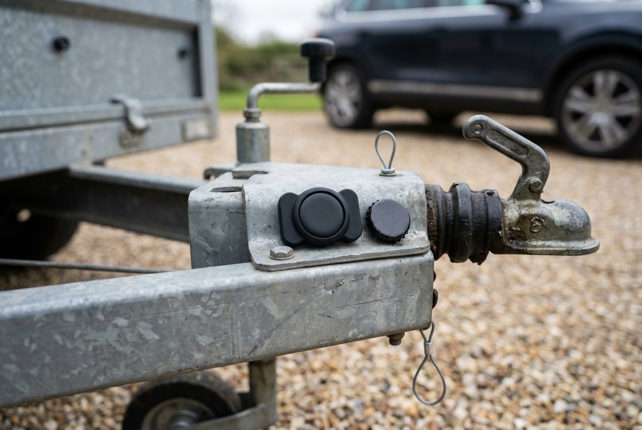 Tracksy attached to a trailer